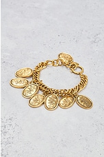 FWRD Renew Chanel Coin Charm Bracelet in Gold, view 2, click to view large image.