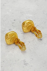 FWRD Renew Chanel Coco Mark Stone Earrings in Gold, view 3, click to view large image.