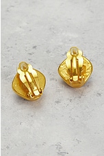 FWRD Renew Chanel Coco Mark Stone Earrings in Gold, view 4, click to view large image.