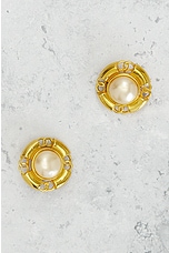 FWRD Renew Chanel 1993 Pearl Clip-On Earrings in Gold, view 2, click to view large image.