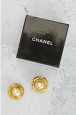 FWRD Renew Chanel 1993 Pearl Clip-On Earrings in Gold, view 5, click to view large image.