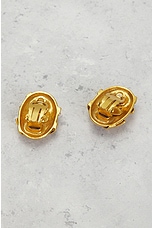 FWRD Renew Chanel 1994 Coco Mark Clip-On Earrings in Gold, view 4, click to view large image.