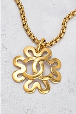 FWRD Renew Chanel Coco Mark Comet Necklace in Gold, view 3, click to view large image.