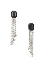 FWRD Renew Chanel Rhinestone Earrings in Silver, view 1, click to view large image.