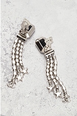 FWRD Renew Chanel Rhinestone Earrings in Silver, view 4, click to view large image.