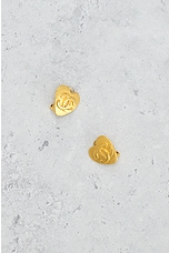 FWRD Renew Chanel Heart Earrings in Gold, view 2, click to view large image.