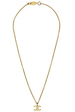 FWRD Renew Chanel Coco Mark Necklace in Gold, view 1, click to view large image.