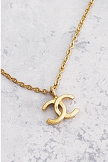 FWRD Renew Chanel Coco Mark Necklace in Gold, view 3, click to view large image.