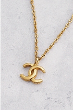 FWRD Renew Chanel Coco Mark Necklace in Gold, view 4, click to view large image.