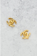 FWRD Renew Chanel 1996 CC Turnlock Clip-On Earrings in Gold, view 2, click to view large image.