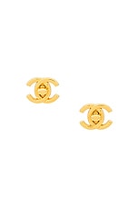 FWRD Renew Chanel 1996 CC Turnlock Clip-on Earrings in Gold, view 1, click to view large image.