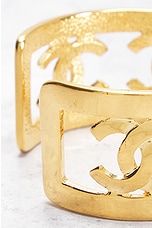 FWRD Renew Chanel Coco Mark Bangle Bracelet in Gold, view 4, click to view large image.