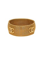 FWRD Renew Chanel Coco Mark Bangle Bracelet in Gold, view 1, click to view large image.