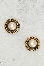 FWRD Renew Chanel Pearl Earrings in Gold, view 2, click to view large image.