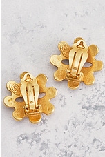 FWRD Renew Chanel 1994 Coco Mark Clip-On Earrings in Gold, view 3, click to view large image.