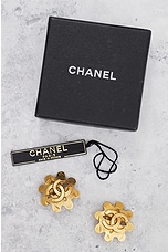 FWRD Renew Chanel 1994 Coco Mark Clip-On Earrings in Gold, view 8, click to view large image.