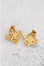 FWRD Renew Chanel Coco Mark Earrings in Gold, view 4, click to view large image.