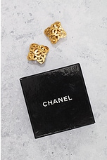 FWRD Renew Chanel Coco Mark Earrings in Gold, view 7, click to view large image.