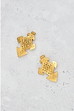 FWRD Renew Chanel 1994 Coco Mark Clip-On Earrings in Gold, view 2, click to view large image.