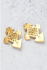 FWRD Renew Chanel 1994 Coco Mark Clip-On Earrings in Gold, view 5, click to view large image.