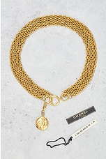 FWRD Renew Chanel Chain Necklace in Gold, view 6, click to view large image.