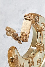 FWRD Renew Chanel CC Hoop Clip-On Earrings in Gold, view 3, click to view large image.