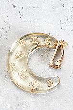 FWRD Renew Chanel CC Hoop Clip-On Earrings in Gold, view 4, click to view large image.