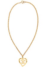 FWRD Renew Chanel 1995 CC Heart Necklace in Gold, view 1, click to view large image.