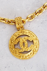 FWRD Renew Chanel 1994 Coco Mark Necklace in Gold, view 4, click to view large image.