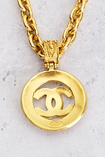 FWRD Renew Chanel 1994 Coco Mark Necklace in Gold, view 5, click to view large image.