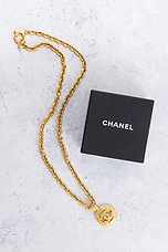 FWRD Renew Chanel 1994 Coco Mark Necklace in Gold, view 6, click to view large image.