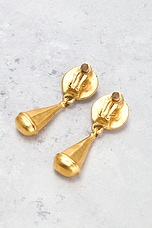 FWRD Renew Chanel 1996 Coco Mark Clip-On Earrings in Gold, view 4, click to view large image.