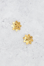 FWRD Renew Chanel 1994 Coco Mark Clip-On Earrings in Gold, view 2, click to view large image.