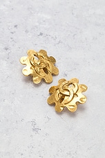 FWRD Renew Chanel 1994 Coco Mark Clip-On Earrings in Gold, view 5, click to view large image.