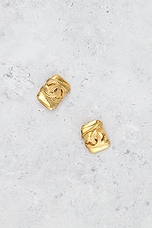 FWRD Renew Chanel 1994 Coco Mark Clip-On Earrings in Gold, view 2, click to view large image.