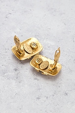 FWRD Renew Chanel 1994 Coco Mark Clip-On Earrings in Gold, view 3, click to view large image.