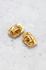 FWRD Renew Chanel 1994 Coco Mark Clip-On Earrings in Gold, view 4, click to view large image.