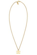 FWRD Renew Chanel 1998 Coco Mark Necklace in Gold, view 1, click to view large image.