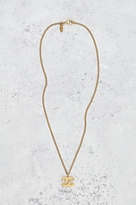 FWRD Renew Chanel 1998 Coco Mark Necklace in Gold, view 2, click to view large image.