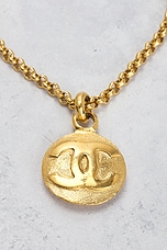 FWRD Renew Chanel 1990 Coco Mark Necklace in Gold, view 3, click to view large image.