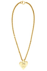 FWRD Renew Chanel 1993 CC Heart Necklace in Gold, view 1, click to view large image.