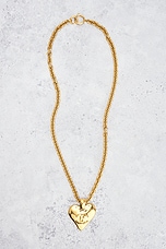 FWRD Renew Chanel 1993 CC Heart Necklace in Gold, view 2, click to view large image.