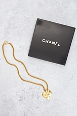 FWRD Renew Chanel 1993 CC Heart Necklace in Gold, view 6, click to view large image.