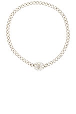 FWRD Renew Chanel 1996 CC Turnlock Necklace in Silver, view 1, click to view large image.