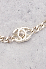 FWRD Renew Chanel 1996 CC Turnlock Necklace in Silver, view 3, click to view large image.