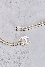 FWRD Renew Chanel 1996 CC Turnlock Necklace in Silver, view 4, click to view large image.