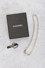 FWRD Renew Chanel 1996 CC Turnlock Necklace in Silver, view 5, click to view large image.