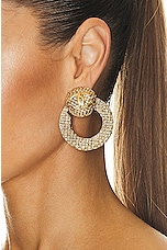 FWRD Renew Chanel CC Clip-On Earrings in Gold, view 2, click to view large image.
