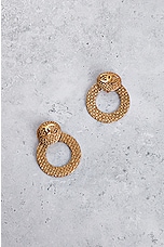 FWRD Renew Chanel CC Clip-On Earrings in Gold, view 3, click to view large image.