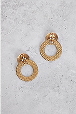 FWRD Renew Chanel CC Clip-On Earrings in Gold, view 4, click to view large image.